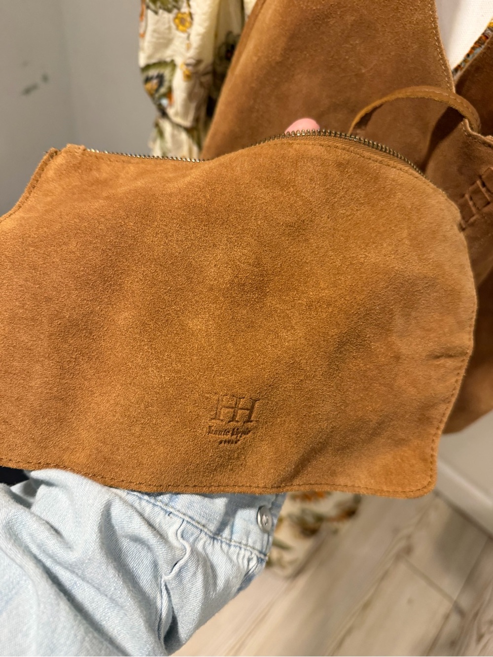 Haute Hippie Suede Hobo Bag in Tan Brown - Picture 8 of 13